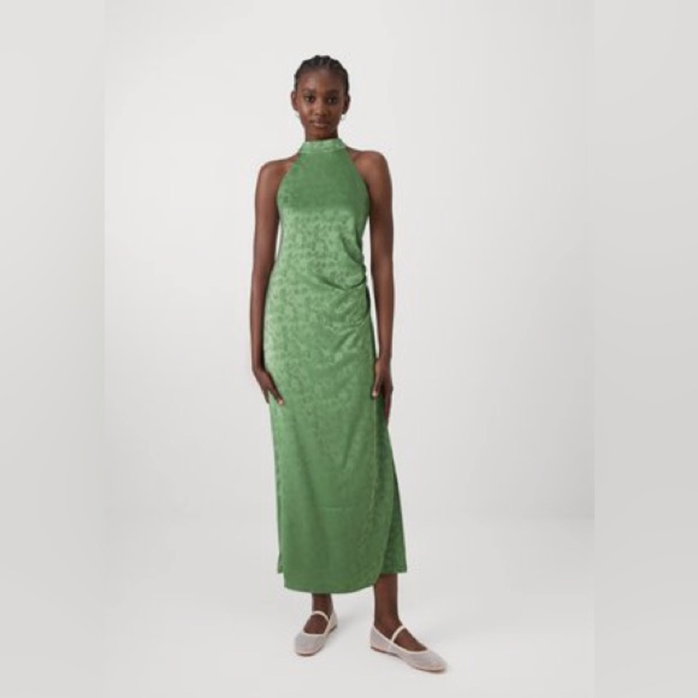 Elegant Green Halter Dress